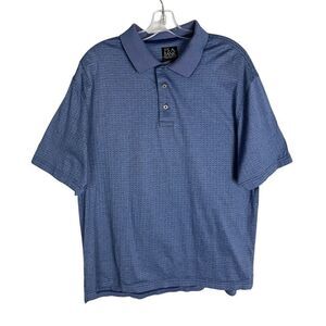 Jos A Bank‎ Classic Collection Short Sleeve Polo Shirt - Size XL Blue Geometric